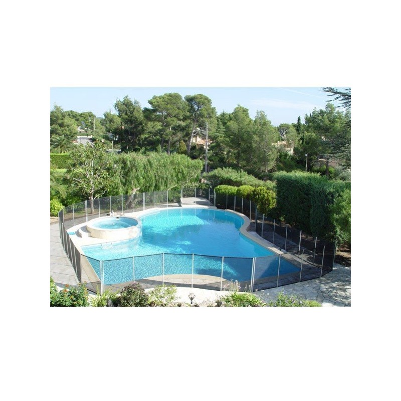 Clôture piscine FILET BEETHOVEN noir + poteaux alu - Distripool